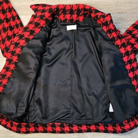 Pendleton Red and Black Wool Houndstooth Jacket Size 10 - Picture 12 of 14
